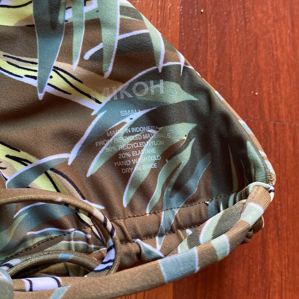 MIKOH Bikini set Monse Triangle Top S + Buru Bottom XS Jungle Orchid NWT - Picture 4 of 4